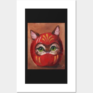 Daruma Kitty Painting Posters and Art